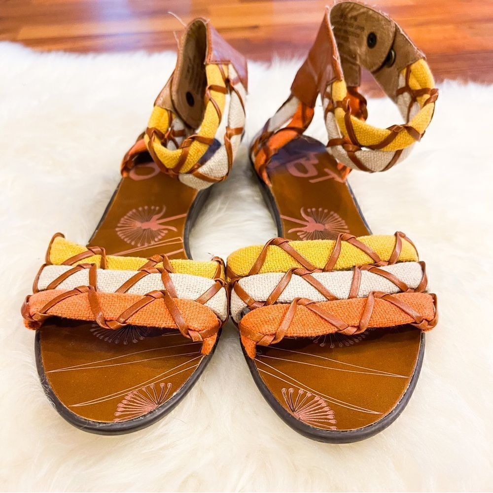 🍋 OTBT • Women’s Fellsmere Tri-Color Gladiator Leather Sandals Size 6.5 - Picture 5 of 7